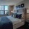 a bedroom with a large bed
